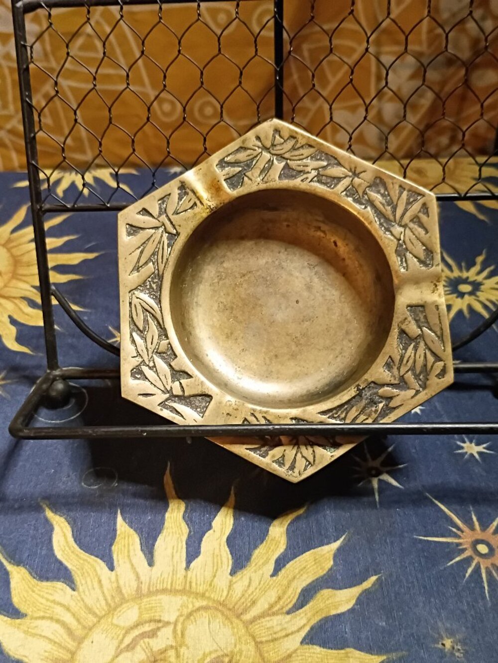 vintage solid brass ashtray